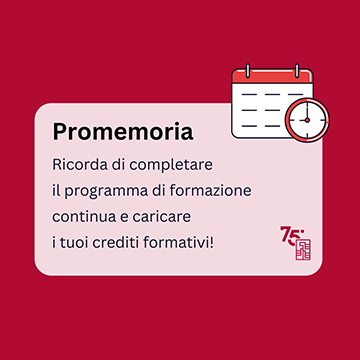 Promemoria per i soci ordinari AITI Se hai già 10 crediti per la formazione 2025, entra subito nel tuo profilo per caricarli!